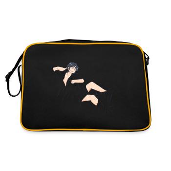 Homme nu allongé au lit avec une couverture - Sac Retro - noir/or - Dos