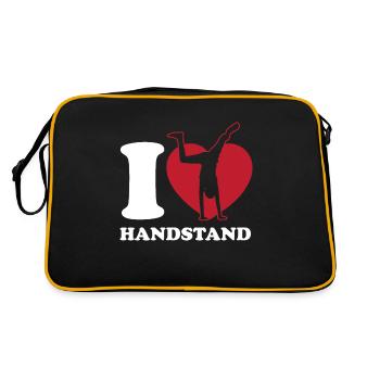 Handstand love - Retro Tasche - Schwarz/Gold - Hinten