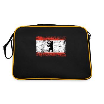 Drapeau de mur des ours de berlin drapeau usé-look - Sac Retro - noir/or - Dos