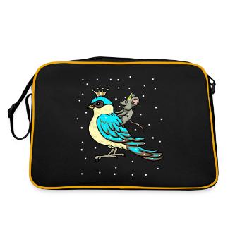 Souris Licorne Neige Fantaisie Magie Hiver - Sac Retro - noir/or - Dos