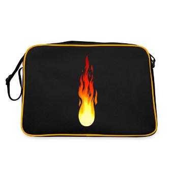 Flame Fire Fiery Fire Brigade Inferno - Retro Bag - black/gold - Back