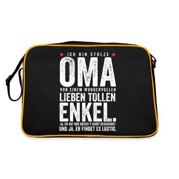 Oma Loading - Retro Tasche - Schwarz/Gold - Hinten