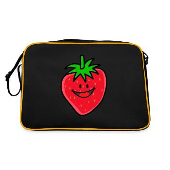 Fruit strawberry berries - Retro Bag - black/gold - Back