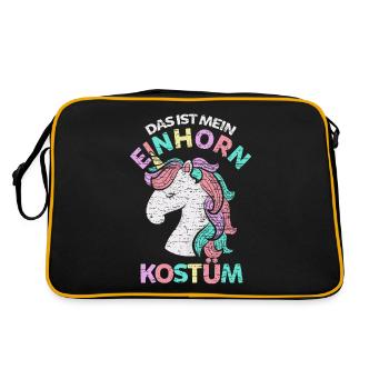 Einhorn Kostüm - Retro Tasche - Schwarz/Gold - Hinten