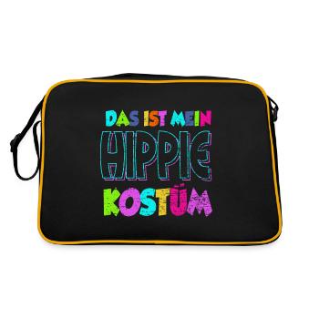 Hippie Kostüm - Retro Tasche - Schwarz/Gold - Hinten
