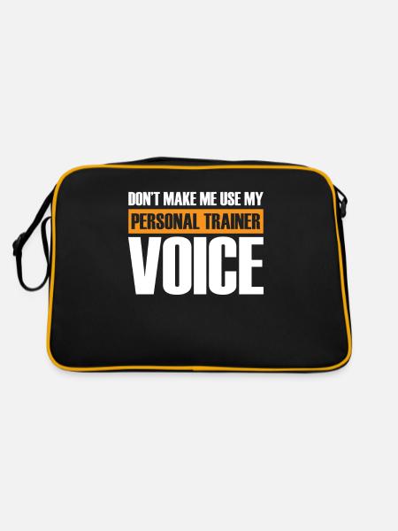 Personal Trainer Motivation - Retro Tasche - Schwarz/Gold - Hinten
