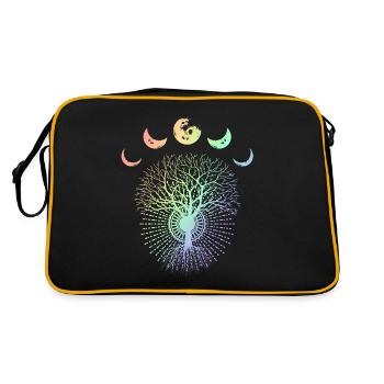 Moon moon phases tree environmentalist gift - Retro Bag - black/gold - Back