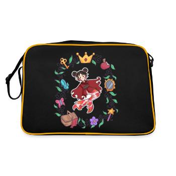 Meerjungfrau Mädchen Manga Wasser Nixe Geschenk - Retro Tasche - Schwarz/Gold - Hinten