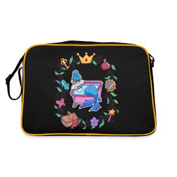 Mermaid girl pool water mermaid gift - Retro Bag - black/gold - Back