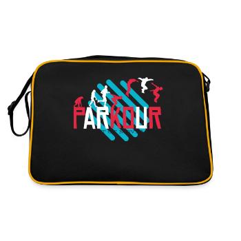 Parkour, Freerunning, Backflip, Freestyle, Acrobat - Retro Bag - black/gold - Back