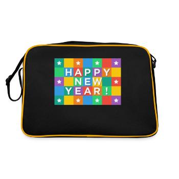 Réveillon du Nouvel An, Nouvel An, Jour de l'An, cadeau - Sac Retro - noir/or - Dos