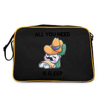 Cat siesta sleeping cactus - Retro Bag - black/gold - Back