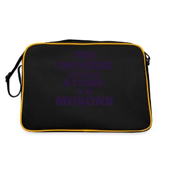Idiot Schwachkopf Atom Wissenschaft - Retro Tasche - Schwarz/Gold - Hinten