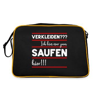 LUSTIGE SPRÜCHE VERKLEIDEN SAUFEN TRINKEN KARNEVAL - Retro Tasche - Schwarz/Gold - Hinten