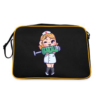 Nurse syringe help gift - Retro Bag - black/gold - Back