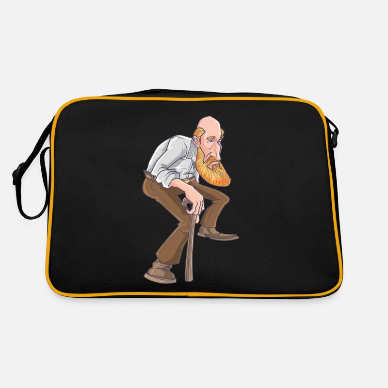 Old Alter Mann Cartoon Retro Tasche