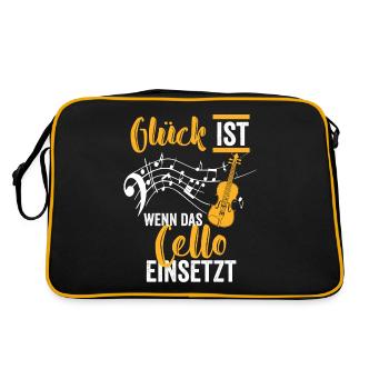 Cello Konzert - Retro Tasche - Schwarz/Gold - Hinten