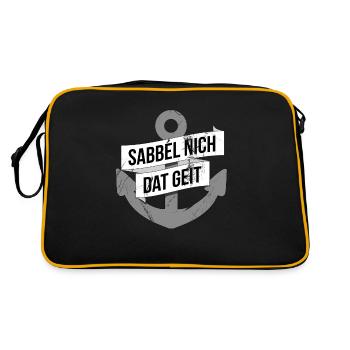 Sabbel Nich Dat Geit Norddeutsche Geschenke - Retro Tasche - Schwarz/Gold - Hinten
