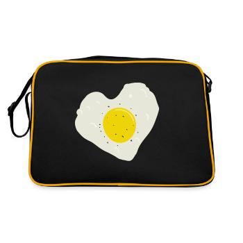 Fried egg heart - Retro Bag - black/gold - Back