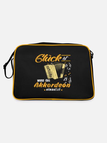 Akkordeon Band - Retro Tasche - Schwarz/Gold