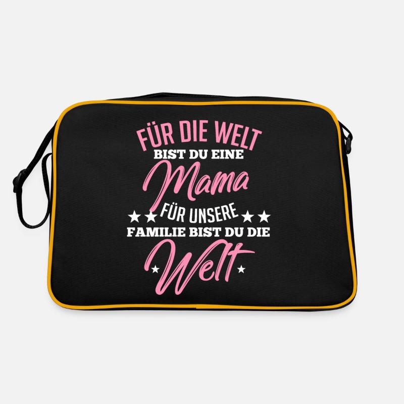 Mutter Mama Muttertag Familie - Retro Tasche - Schwarz/Gold