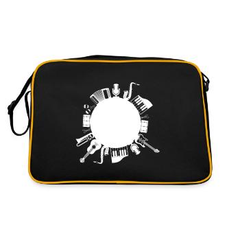 Musikinstrumente - Retro Tasche - Schwarz/Gold - Hinten