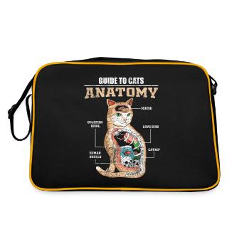 Cats anatomy kittens tomcat domestic kitty - Retro Bag - black/gold - Back