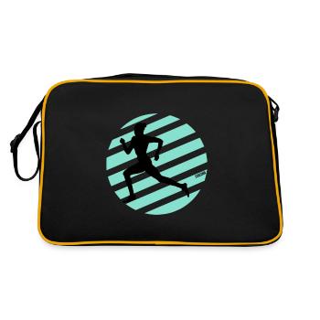 Jogging en cours d'exécution cadeau femme fille - Sac Retro - noir/or - Dos