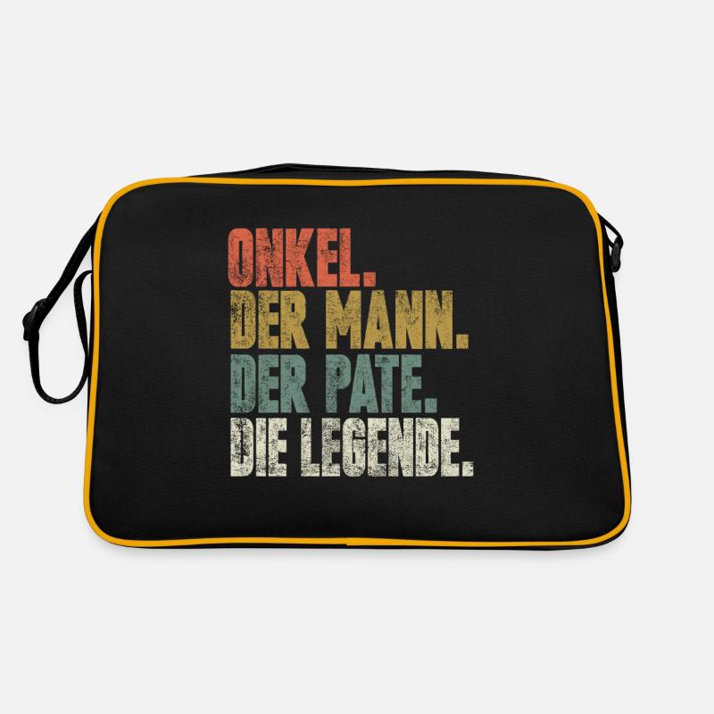 Patenonkel Onkel retro - Retro Tasche - Schwarz/Gold