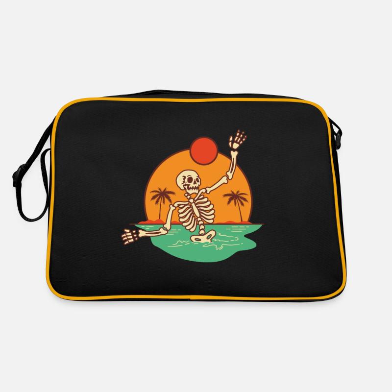 Skelett Beach Day Retro Tasche