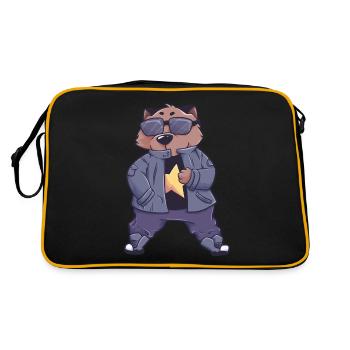 Cadeau marsupial Wombat Australie - Sac Retro - noir/or - Dos