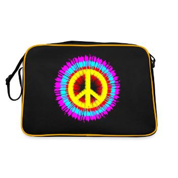 Symbole de paix signe de paix amour - Sac Retro - noir/or - Dos