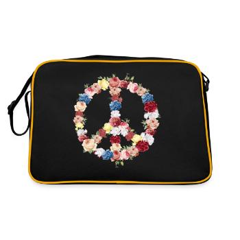 signe de la paix - Sac Retro - noir/or - Dos