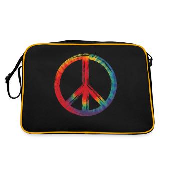 Signe de paix amour paix - Sac Retro - noir/or - Dos