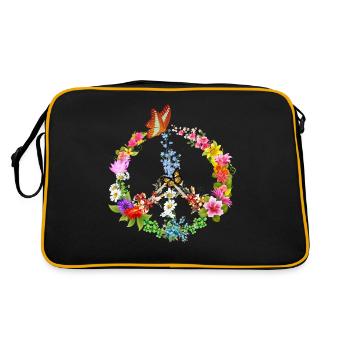 Papillon de signe de paix - Sac Retro - noir/or - Dos