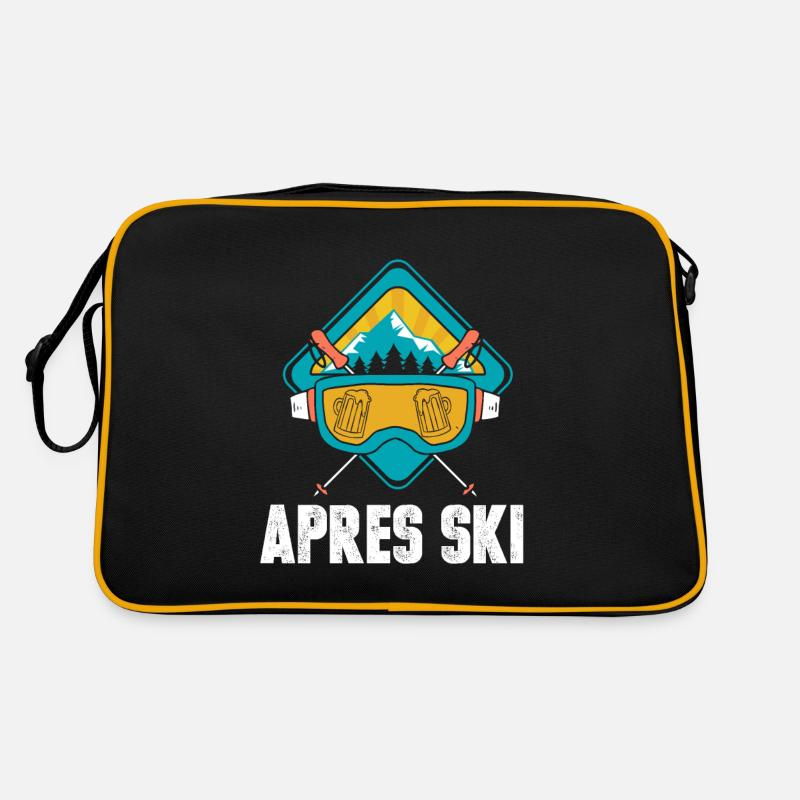 Vacances au ski après ski - Sac Retro - noir/or