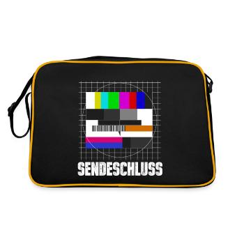 Testbild Sendeschluss 90er - Retro Tasche - Schwarz/Gold - Hinten