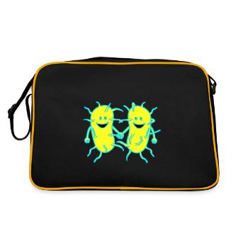 Bacteria, germs, viruses, disease, plague, flu - Retro Bag - black/gold - Back
