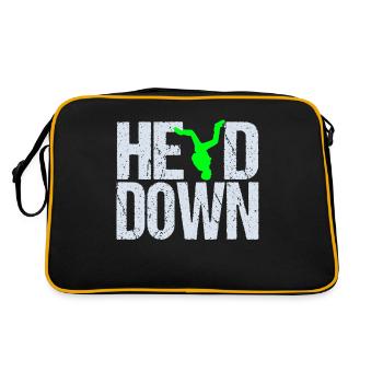 Skydiving, Skyive, Freefly, Fallschirm - Retro Tasche - Schwarz/Gold - Hinten