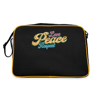 Peace Hippies Love - Retro Bag - black/gold - Back