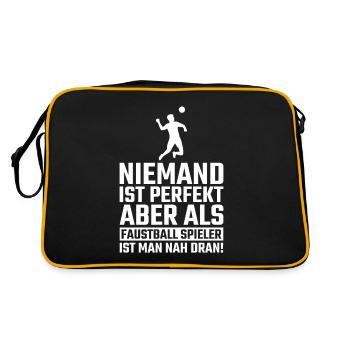 Faustball - Retro Tasche - Schwarz/Gold - Hinten