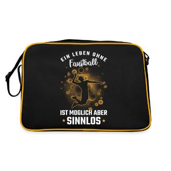 Faustball - Retro Tasche - Schwarz/Gold - Hinten