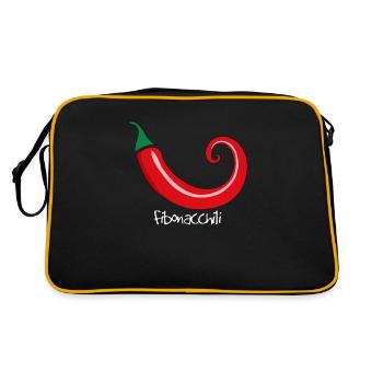 Chili pepper Fibonacci spiral golden section - Retro Bag - black/gold - Back