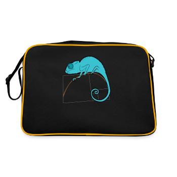 Fibonacci chameleon - golden ratio - Retro Bag - black/gold - Back