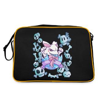 Easter bunny graveyard skull gift - Retro Bag - black/gold - Back