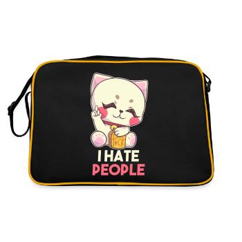 Je déteste les gens chat disant cadeau - Sac Retro - noir/or - Dos