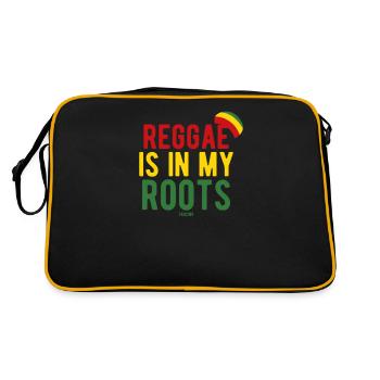 Reggae Musik Rasta Jamaika Marihuana - Retro Tasche - Schwarz/Gold - Hinten