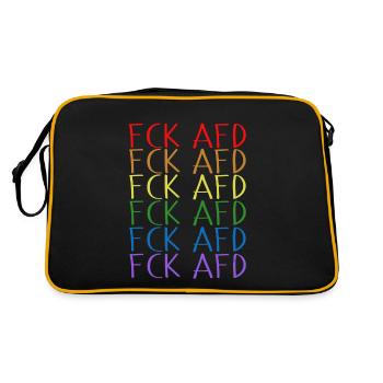 FCK AFD Rainbow - Fuck AfD - Retro Bag - black/gold - Back