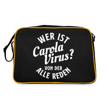 Wer ist Carola Virus? Coronavirus Grippe COVID19 - Retro Tasche - Schwarz/Gold - Hinten