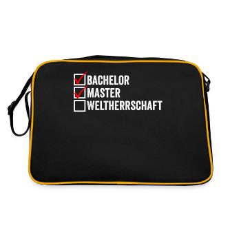 Master Studium Uni - Retro Tasche - Schwarz/Gold - Hinten
